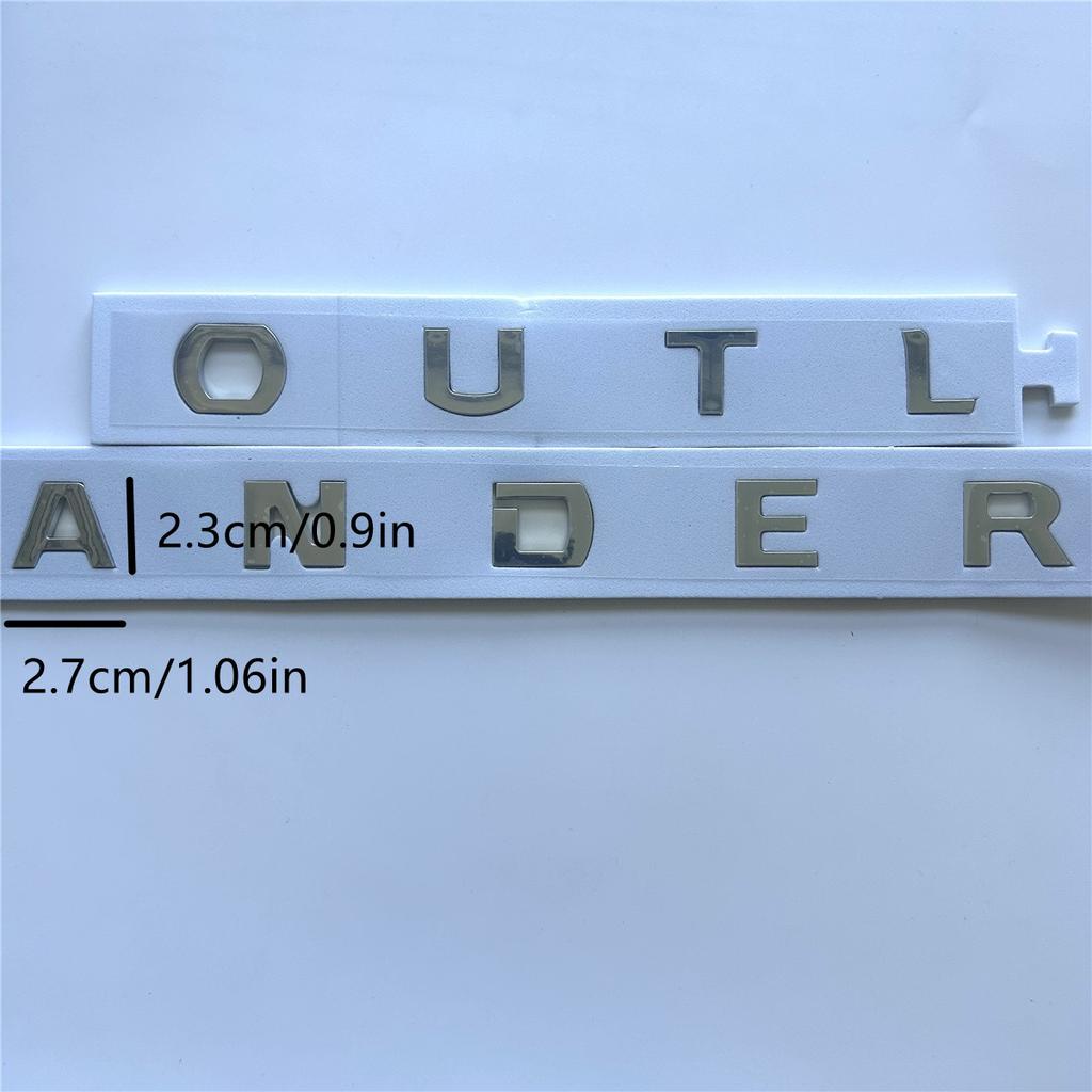 AAZQ1 OUTLANDER Letter ABS Plastic Car Logo Is Suitable for Body Trunk Tail Side Sticker Decorative Decal Accessories