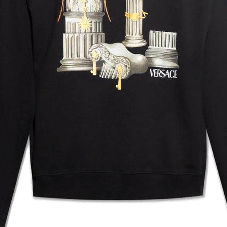 VERSACE Sweatshirts Men's Black Crew Neck Moderate Regular 1010711-1A07775-1B000