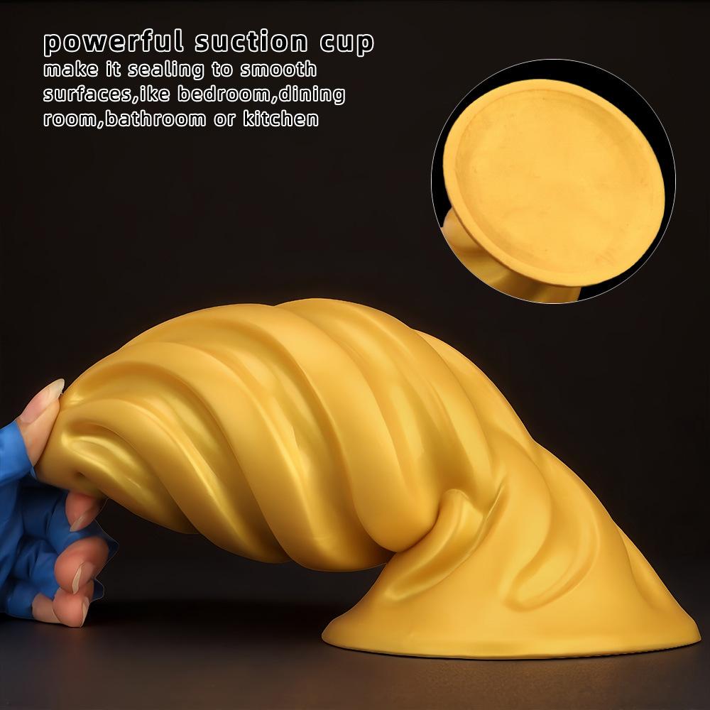 Riesiger Goldener Weicher Silikon Realistischer Dildo Buttplug Erwachsenen Analspielzeug Fisting Großer Schwanz Penis