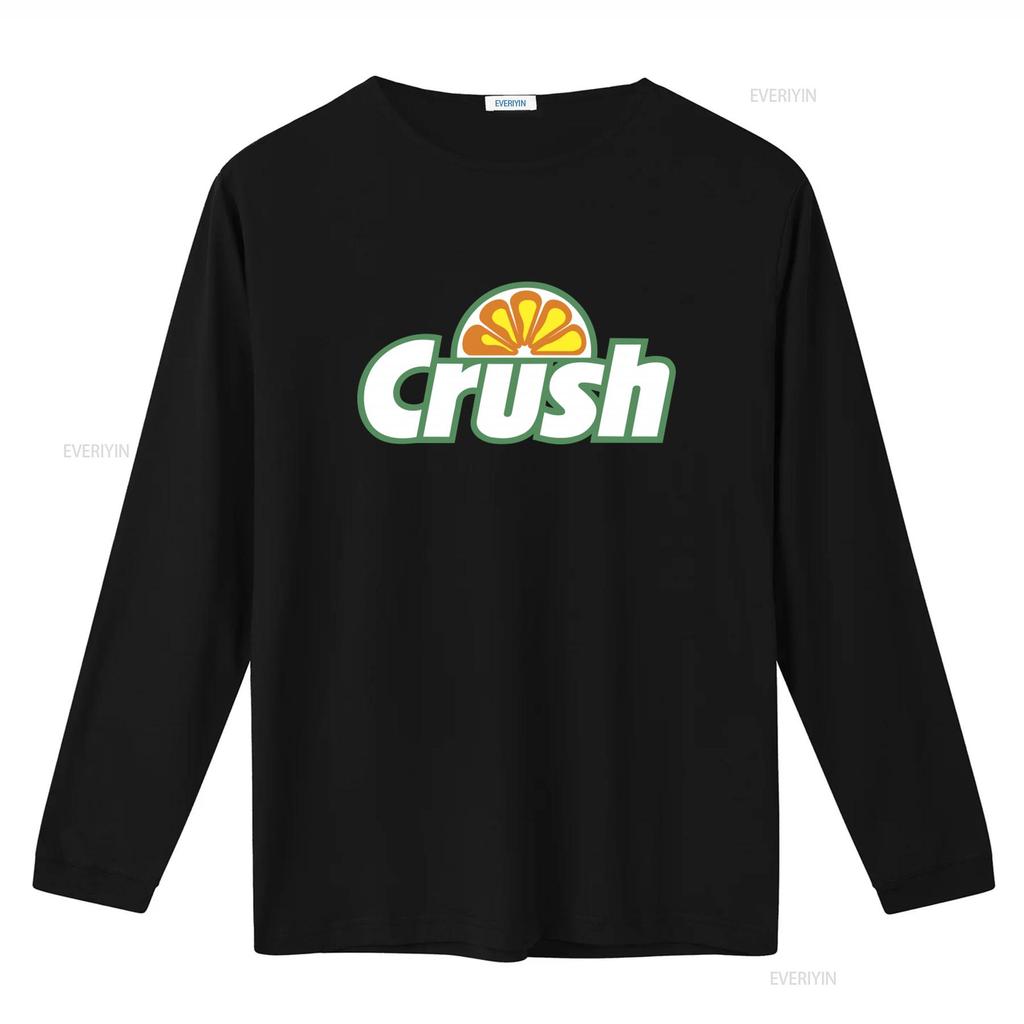 Retro Style Orange Crush Logo T Shirt for Men and Women vintage Washed homme Slightly fashion Stretched Versatile Unisex
