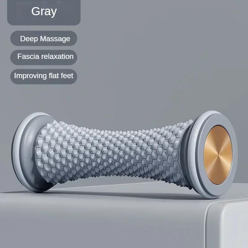 

Plastic manual foot massager, massage roller, yoga massage ball, Achilles tendon roller, foot massager. сірий колір
