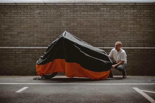 Waterproof Motorcycle Cover, 300D Thick, Heat-Resistant, Heavy-Duty, Water-Repellent Oxford Fabric, Anti-Theft, UV Protection, Dustproof, Waterproof,