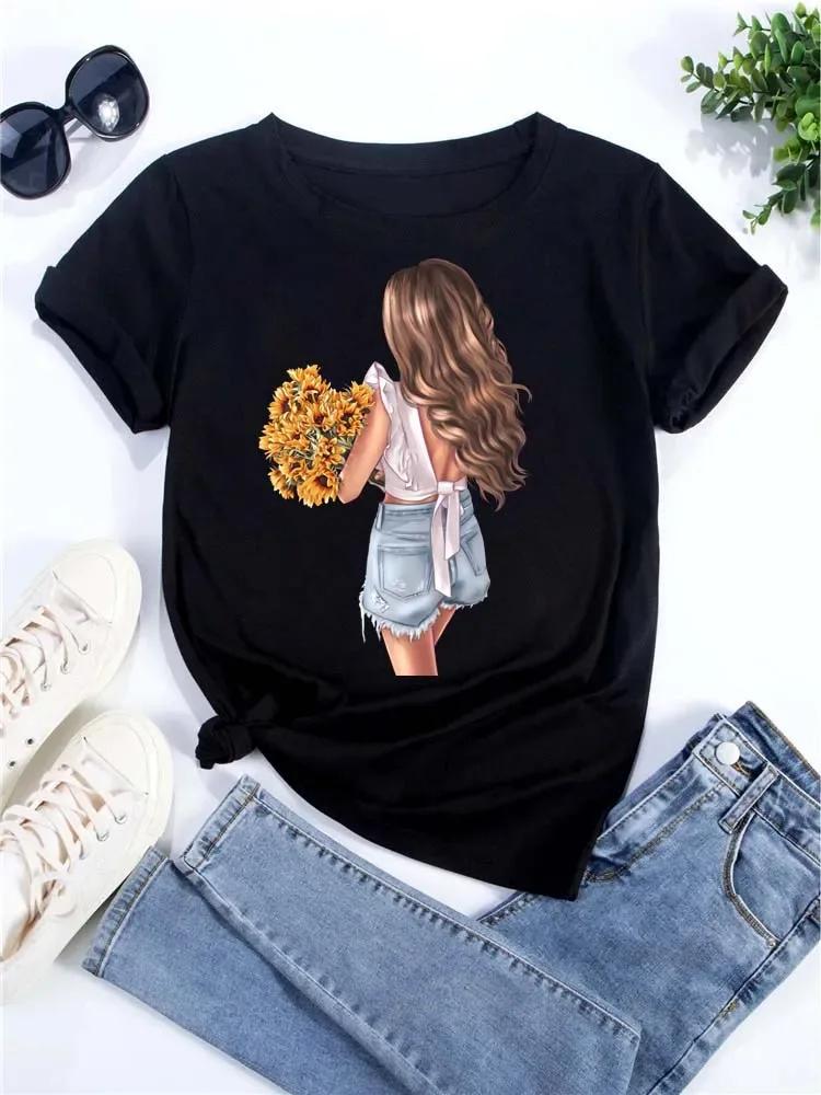 Women T-Shirt Harajuku Streetwear Short Sleeves Female Clothes Tops Tees Printed Female Tshirt Women Fashion Graphic