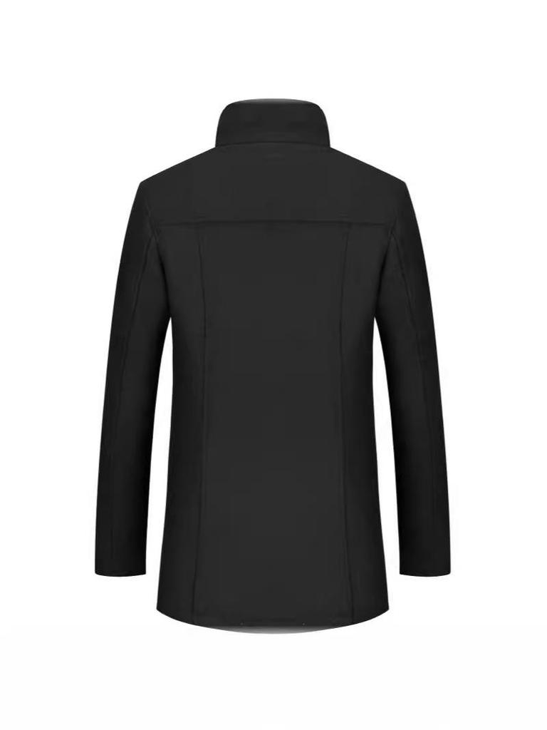 Men's Double-Layer Collar Wool Coat - Autumn/Winter European Size Business Outerwear