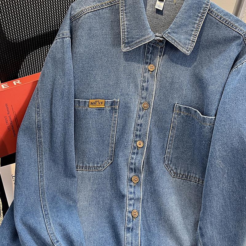 Women's Retro Soft Denim Shirt - Skin-Friendly, Loose, Versatile Top