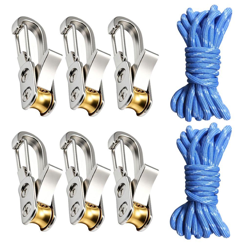 6 Pack Tie Down Set Roller Tensioner Buckles Adjustable Design Paracord Adjuster Kit Home Storage
