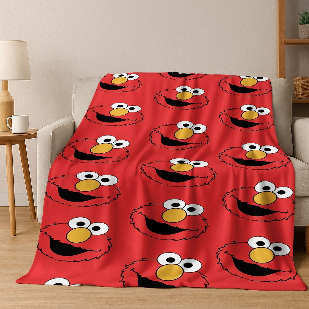 3D S-Sesame Cartoon Art Flannel Blanket,Cozy Soft Throw Blanket for Home Bedroom Bed Sofa Picnic Office Cover Gift Kids