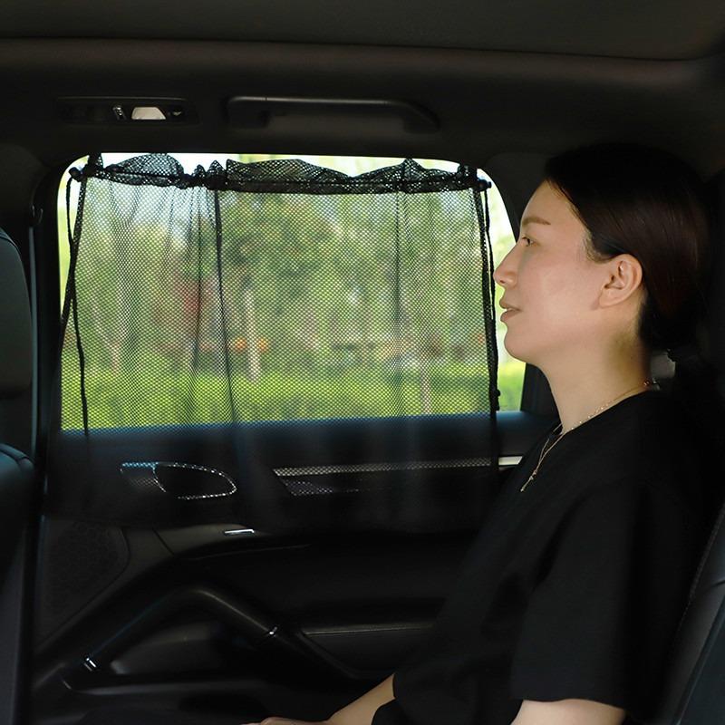 Car Window Mesh Sun Shade Suction Cup Sunscreen Heat Insulation Vehicle Curtain