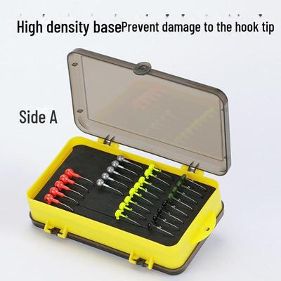 Caja de cebo de doble capa y doble cara Tuohang para señuelos, anzuelos y accesorios: caja de almacenamiento de cebo blando y duro