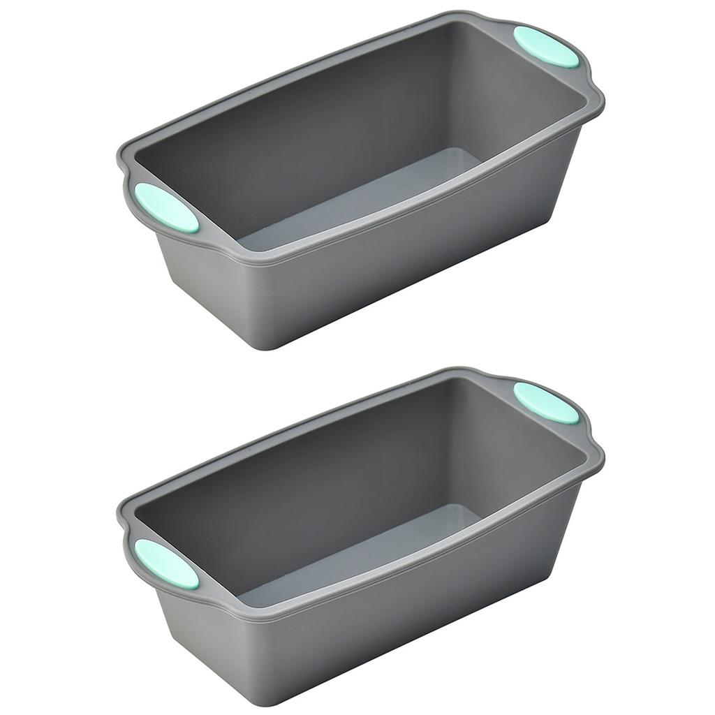 2pcs/set Silicone Cake Mold Household Baking Circular Chiffon Cake Mold Rectangular Bread and Toast Mold Kitchen Baking Tools
