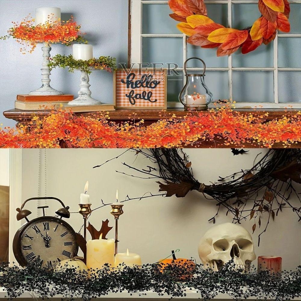 Realistic Black Fake Vine Fall Garland Ferns Realistic Vines Decor for 1PC Home Wall Decor