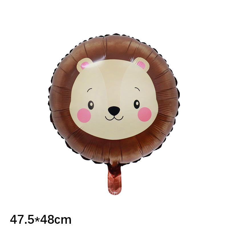 6ks Roztomilý fóliový balónek se safari zvířátky - Lev Tygr Žirafa pro dekoraci na narozeniny Wild One a Baby Shower Dekorace na Jungle párty