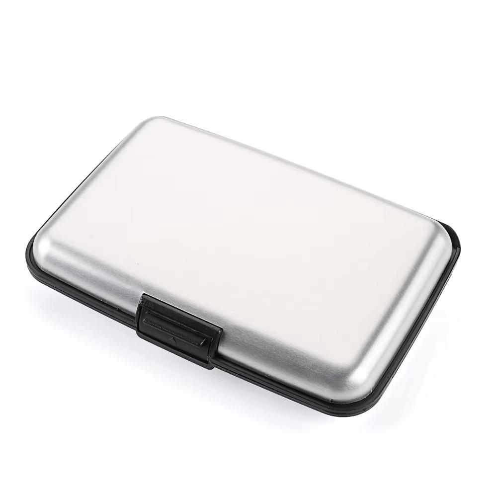 

Durable Anti-Theft Credit Card Holder Aluminum 6 Card Slot ID Card Case Anti-RFID Card Bag Travel Protection серебряный