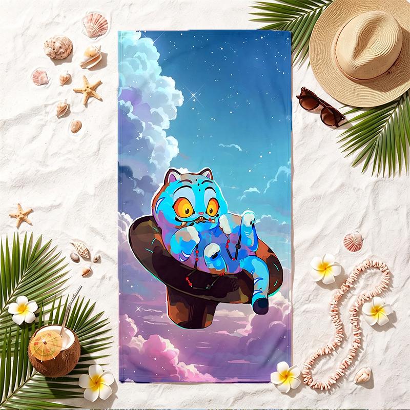 Derpy Tiger Soft Beach Towel Stylish Beach Pool Towel for Summer Seaside Vacation Travel