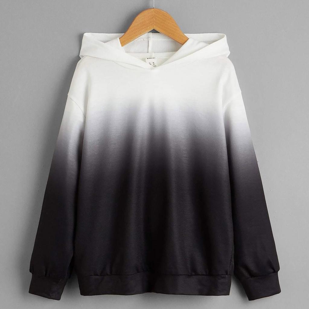 Hette gradient trykt topp gutte casual mote genser langermet sweatshirt jakke