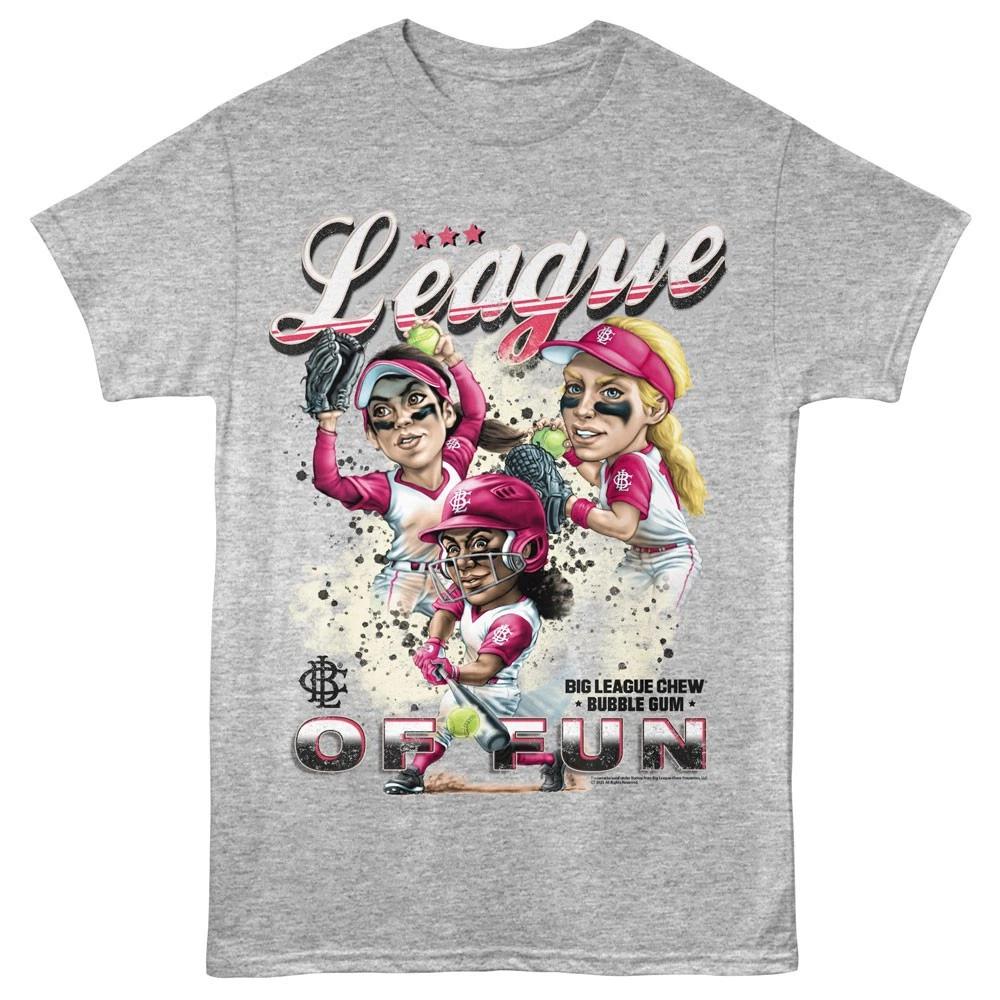 Big League Chew League Of Fun Pink Uniform Softball Players Men s T shirt S