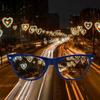 Plastic Square Frame Men Women Sunglasses Eyewear Accessories Heart Effect Glasses Night PC Glasses
