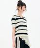 CHASECULT Women'S Striped Open Collar Short Sleeve Summer Knit-Fbrg5672D0A