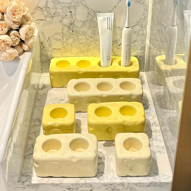 2pack ceramic toothbrush and toothpaste rack,cream style cheese shape sink,electric toothbrush,toothpaste rack,storage rack base bracket storage rack