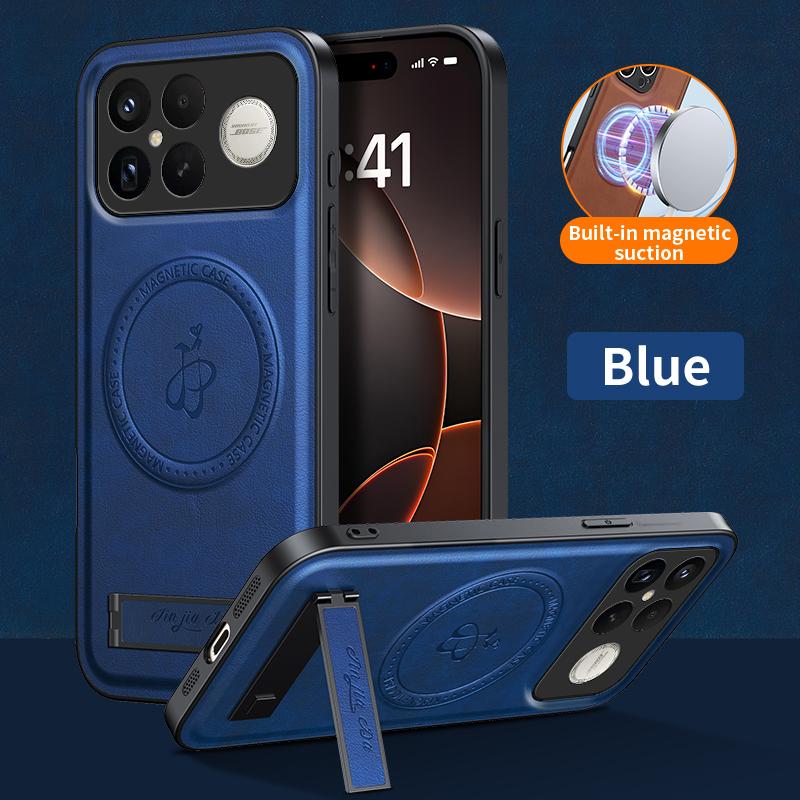 Leather Stand Case for POCO F8 Ultra F8 Pro Magnetic Holder Cover Mag-safe Charge Full Camera Protector Soft Shell Phone Fundas