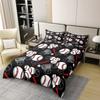 Purple and black gradual change flower three-piece quilt cover 3D digital printing bedding set bed cover