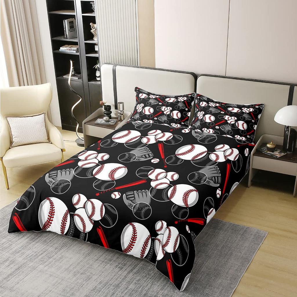 Purple and black gradual change flower three-piece quilt cover 3D digital printing bedding set bed cover