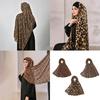 Leopard Scarf Elegant Shoulder Shawl with Rhinestones Decoration Stylish Daily Wear Accessory for Lady