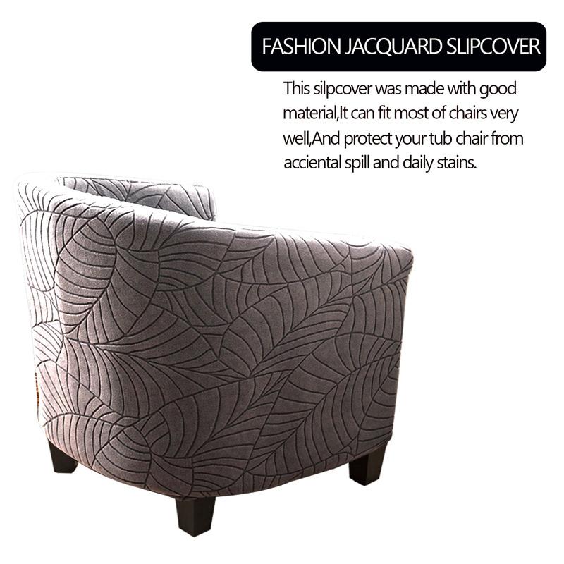 Leaves Jacquard Club Chair Cover Anti-dirt Solid Color Armchair Slipcover Stretch Spandex All-inclusive Seat Case Living Room