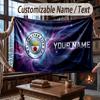 Custom Name Flannel Throw Blanket Manchester City Pattern Warm Home Decoration