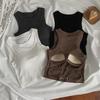Spicy Girl Backless Camisole with Chest Pads - Round Neck Sleeveless Top for Women