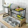 1pc Kitchen Stainless Steel Cutlery Drainer Shelf 2-Tier Over Sink Dish Drying Rack Dish Drying Rack Kitchen Accessories