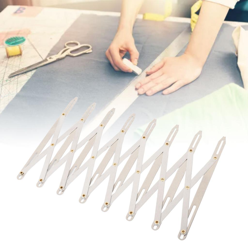 6,3 Zoll Erweiterbarer Aluminium Nähmaß Gleichabstandsteiler Erweiterbares Nähwerkzeug für Knöpfe Falten