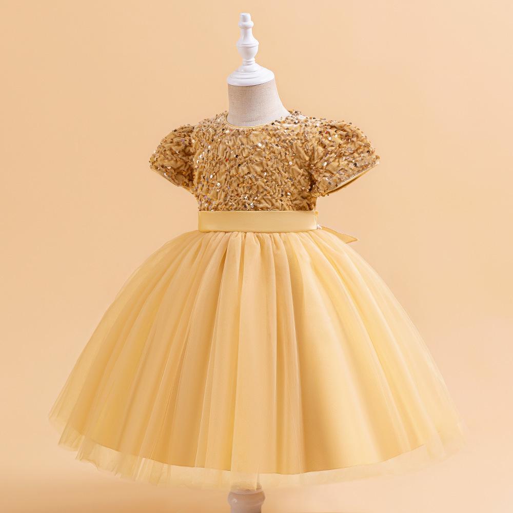 

2026 Kids Sequin Mesh Skirt Formal Princess Dress for Performances 150 cm / 8 Years