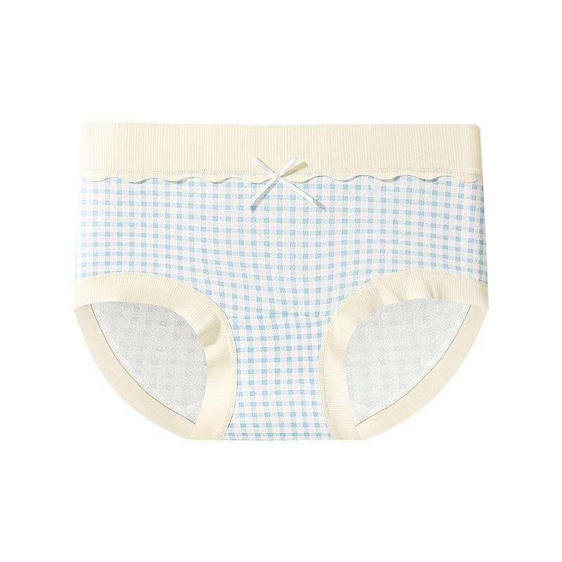 

Women s New Summer Sweet Printed Cotton Breathable 10A Extended Crotch Waist Triangle Briefs XL синій