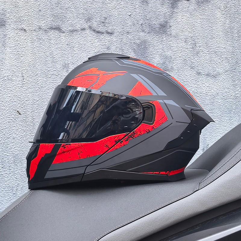 DOT ECE Certified Full Face Motorcycle Helmet Men Women Flip-Up Design ABS Shell All Season Use