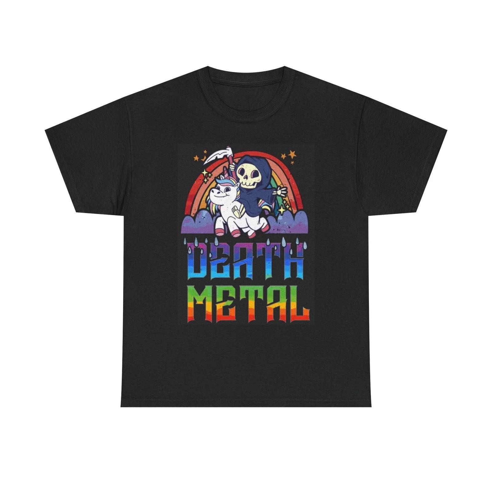 

Vintage Death Metal Funny T Shirt Retro Rock Music Rainbow Unisex Heavy Cotton 3XL