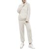 Pijamale din fleece pufos pentru femei, îmbrăcăminte de dormit, set moale de pijama, îmbrăcăminte de dormit, iarnă, călduros, îmbrăcăminte de lounge, XS, alb