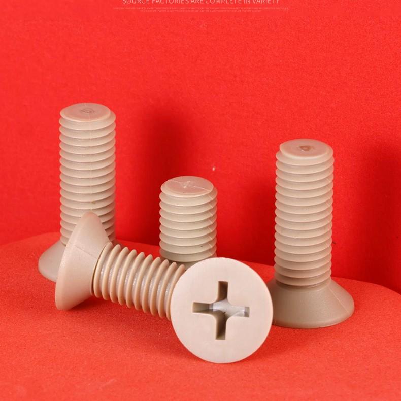 PEEK Countersunk Cross-head Screws - Plastic Flat-head, High-temp Resistant, Anti-corrosion, High Strength, M1.2-M8 (National Standard)