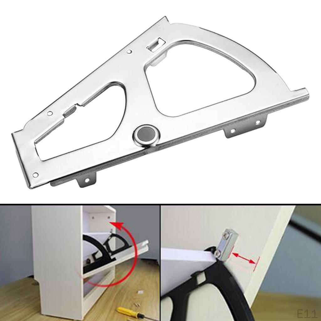 1/2/3 Layer Home Shoes Drawer Cabinet Hinges Flip Plate Rack w/Fittings Stainless Steel for