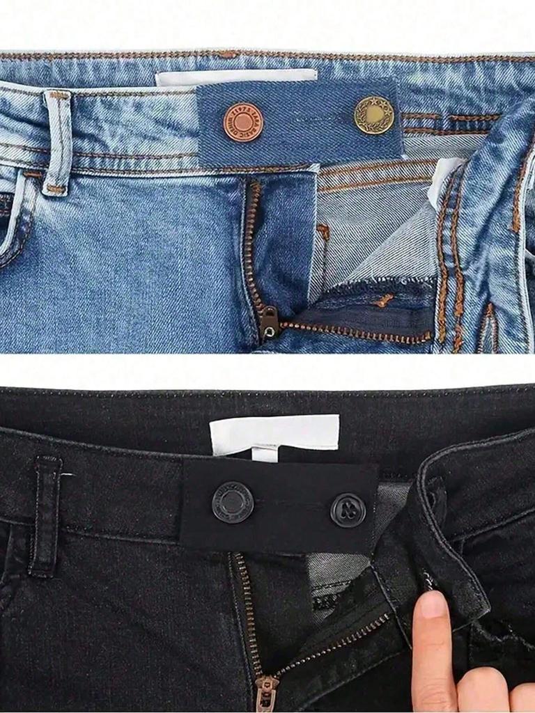 Erweiterung für Hosen, Taillenverlängerer für Jeans, Hosenhaken mit langer Schnalle, Elastischer Taillenknopf zur Anpassung, Gürtelerweiterungsschnalle