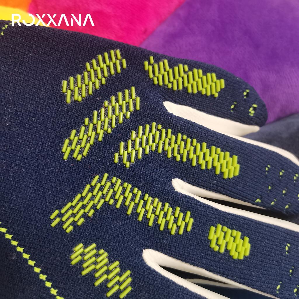 ROXXANA Rutschfeste Latex Fußball Torwarthandschuhe Erwachsene Kinder Hochleistungs Fußballhandschuhe Latex Verdickter Fingerschutz