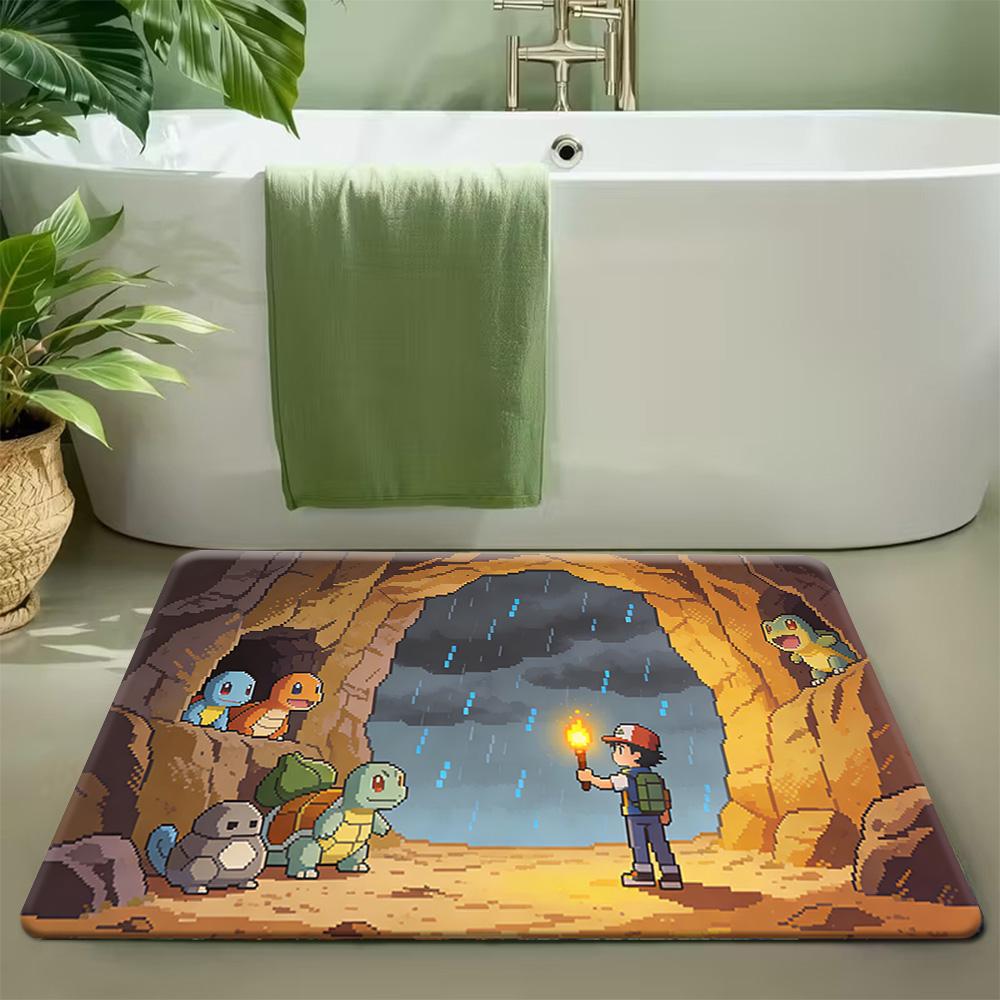 Milotic Pokemon Deep Ocean Underwater City Print Soft Absorbent Non-Slip Home Bathroom Entryway Floor Doormat Rug 40cm x 60cm