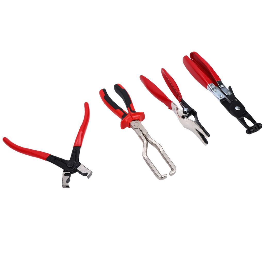 4 Pcs Hose Clamp Pliers Kit High Carbon Steel Ergonomic Fuel Line Pliers Set for Wiring Electrical Maintenance