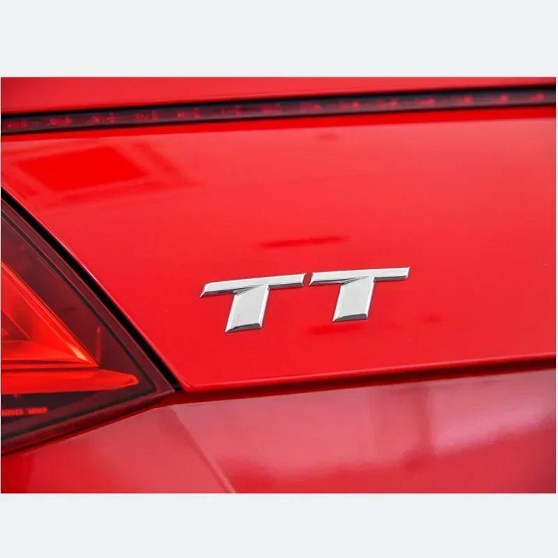 For Audi RS3 3D ABS Chrome Black TT Logo Car Rear Trunk Emblem Badge Sticker Decals for Audi TT RS MK1 8N 8J MK3 8S MK2 Accessories