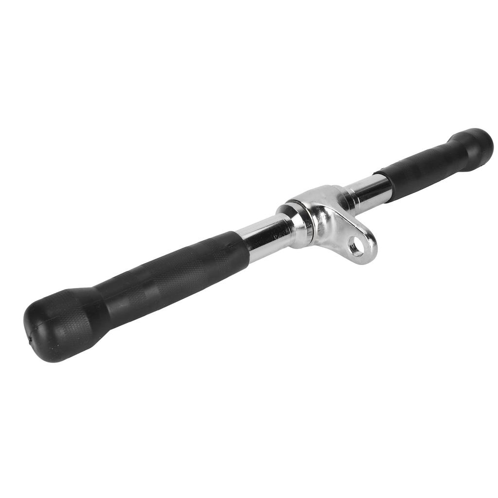 Pull Down Bar Straight 17.3in Press Down TPR Steel Electroplated Rotate Comfort Grip Cable Machine Attachment for Home