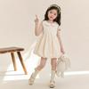 LUSON Baby Girl White Lapel Princess Dress