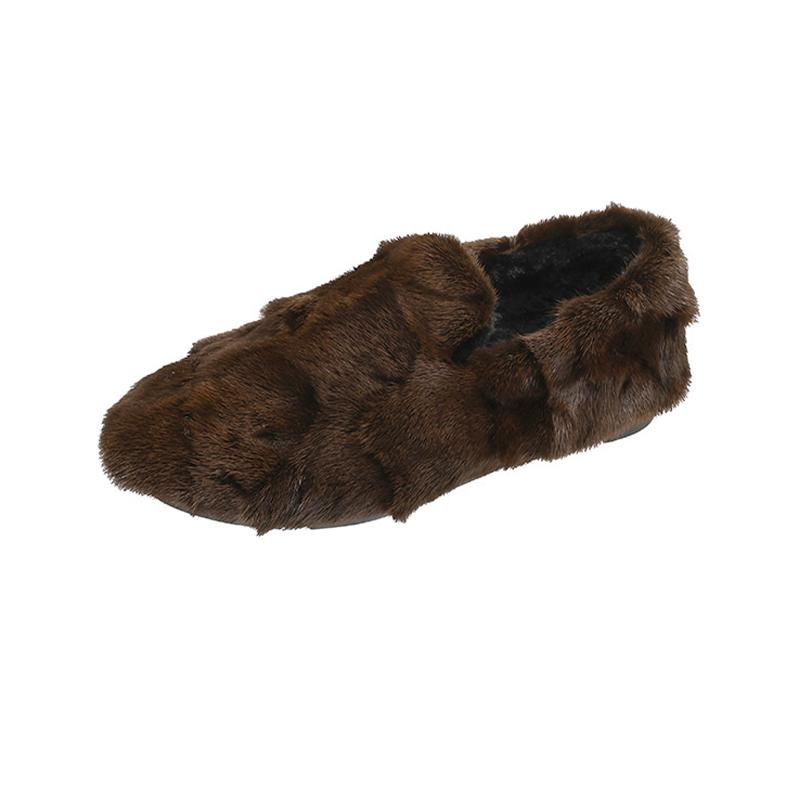 Fashion Fur Women Flats Cotton Shoes Fashion Short Plush Leopard Boots Dress Casual Winter Shoes 2025 Brand Designer Zapatos De Mujer