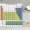 Creative Element Periodic Table Shower Curtain Modern Style Chemical Digital Pattern Bathroom Supplies Cloth Curtains Decorati
