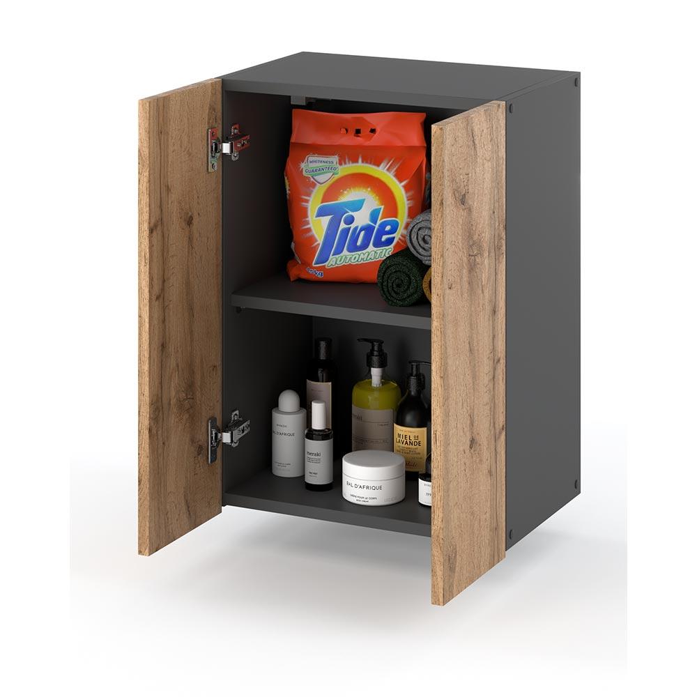 Wotan Gray Oak Wall-Hung Bathroom Cabinet 40 CM