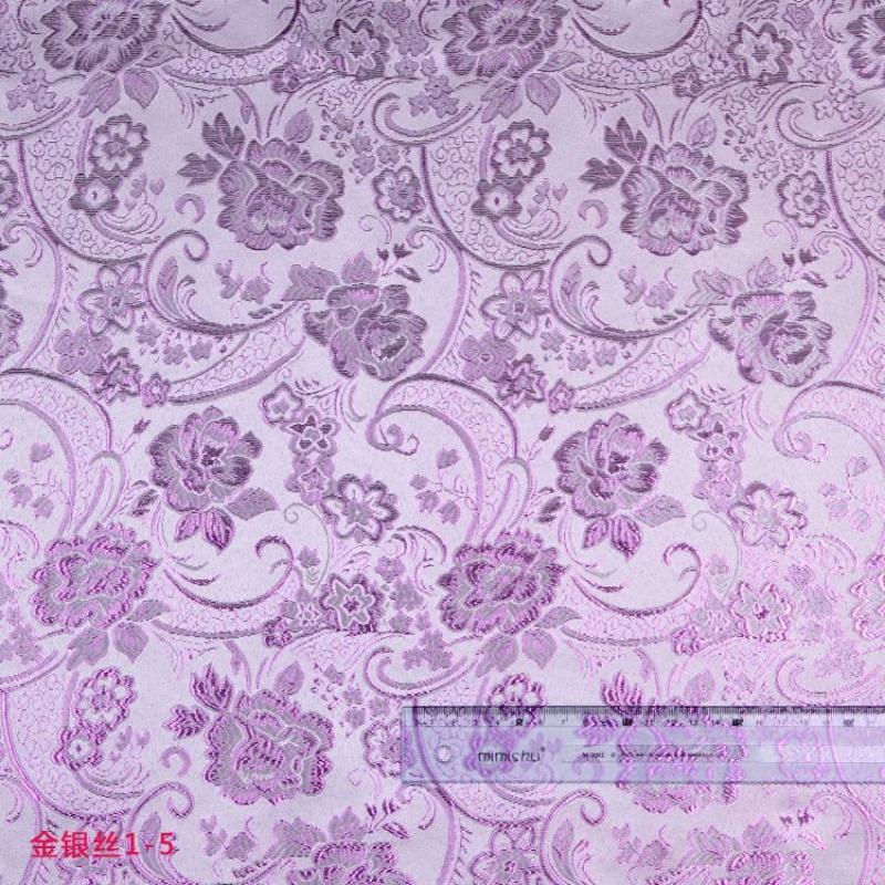 Gold Silver Thread Plant Woven Fabric Hidden Patterns Luxurious Flowers for DIY Hanfu Dress Weskit Shirts Suits